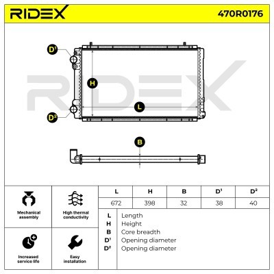 Kühler, Motorkühlung RIDEX 470R0176 470R0176 - foto 5