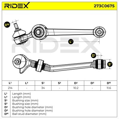 Querlenker RIDEX 273C0675 273C0675 - foto 4