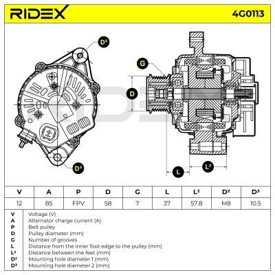 Generator RIDEX 4G0113 4G0113 - foto 5