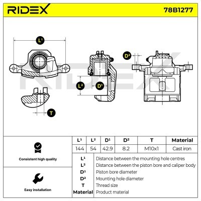 Bremssattel RIDEX 78B1277 78B1277 - foto 5