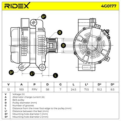 Generator RIDEX 4G0177 4G0177 - foto 6