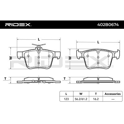Bremsbeläge Satz RIDEX 402B0674 402B0674 - foto 4