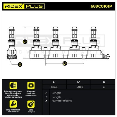 Zündspule RIDEX 689C0101P 689C0101P - foto 8