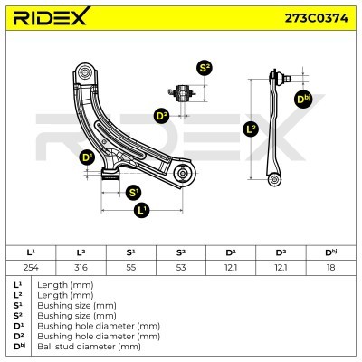 Querlenker RIDEX 273C0374 273C0374 - foto 5