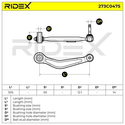Querlenker RIDEX 273C0475 273C0475 - foto 3