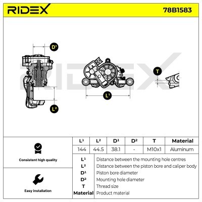Bremssattel RIDEX 78B1583 78B1583 - foto 5