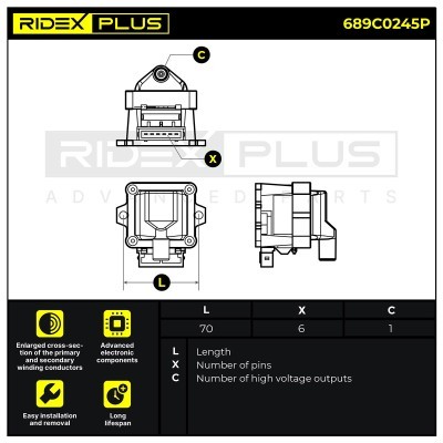 Zündspule RIDEX 689C0245P 689C0245P - foto 3