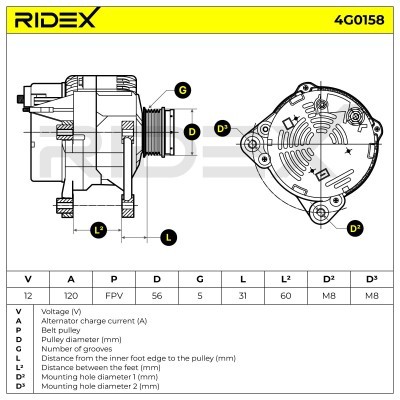 Generator RIDEX 4G0158 4G0158 - foto 7