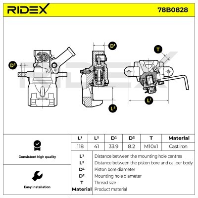 Bremssattel RIDEX 78B0828 78B0828 - foto 7