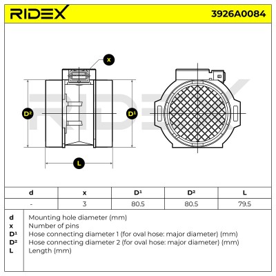 Luftmassenmesser RIDEX 3926A0084 3926A0084 - foto 7