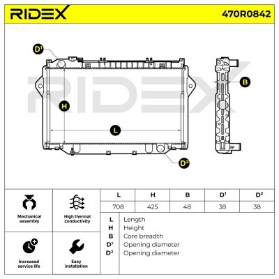 Kühler, Motorkühlung RIDEX 470R0842 470R0842 - foto 5