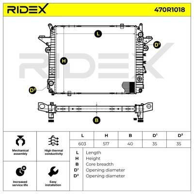 Kühler, Motorkühlung RIDEX 470R1018 470R1018 - foto 5