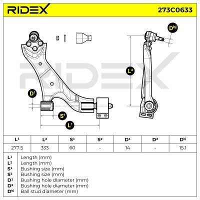 Querlenker RIDEX 273C0633 273C0633 - foto 8