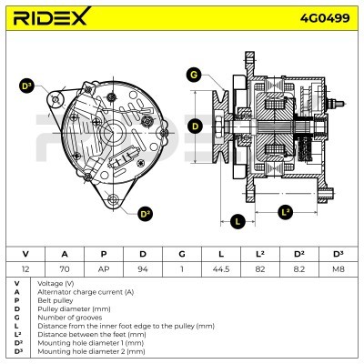 Generator RIDEX 4G0499 4G0499 - foto 5