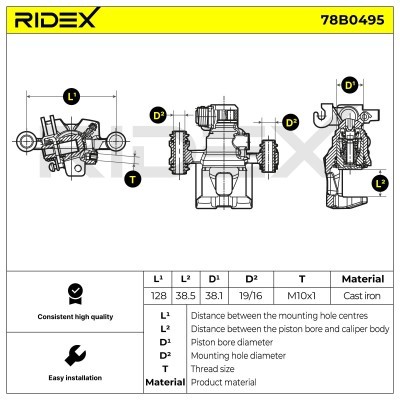 Bremssattel RIDEX 78B0495 78B0495 - foto 5