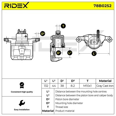 Bremssattel RIDEX 78B0252 78B0252 - foto 3