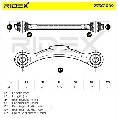 Querlenker RIDEX 273C1099 273C1099 - foto 5