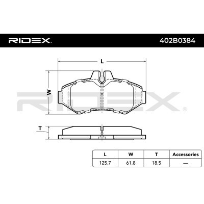 Bremsbeläge Satz RIDEX 402B0384 402B0384 - foto 10
