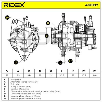 Generator RIDEX 4G0197 4G0197 - foto 6