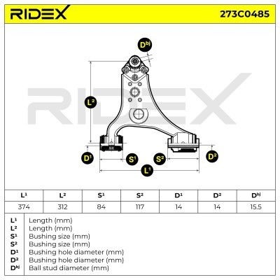Querlenker RIDEX 273C0485 273C0485 - foto 6