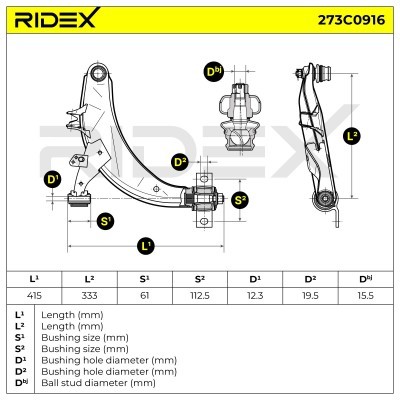 Querlenker RIDEX 273C0916 273C0916 - foto 9