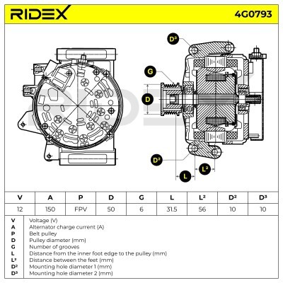 Generator RIDEX 4G0793 4G0793 - foto 7