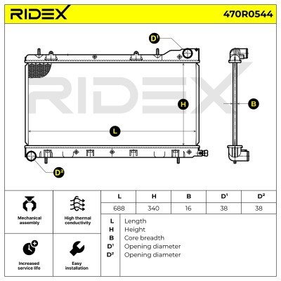 Kühler, Motorkühlung RIDEX 470R0544 470R0544 - foto 6