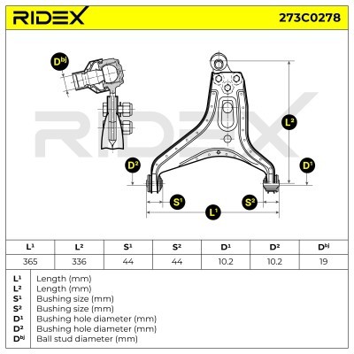 Querlenker RIDEX 273C0278 273C0278 - foto 4