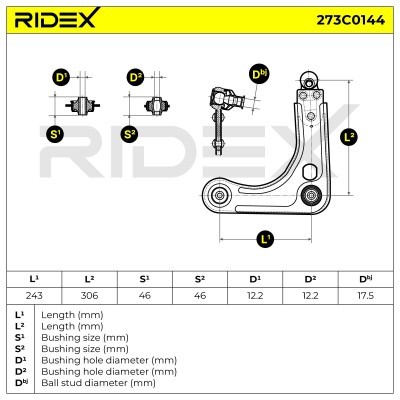 Querlenker RIDEX 273C0144 273C0144 - foto 4