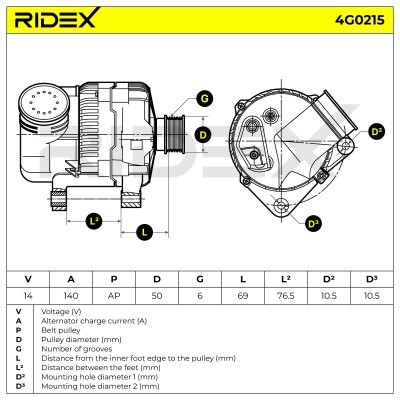 Generator RIDEX 4G0215 4G0215 - foto 6