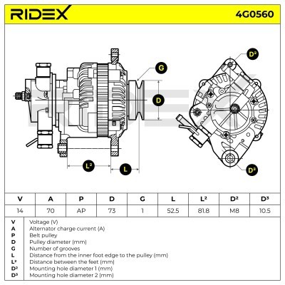 Generator RIDEX 4G0560 4G0560 - foto 5