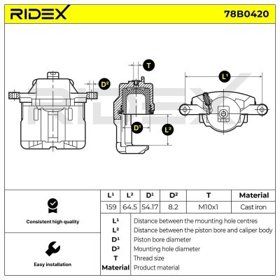 Bremssattel RIDEX 78B0420 78B0420 - foto 5