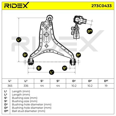 Querlenker RIDEX 273C0433 273C0433 - foto 6