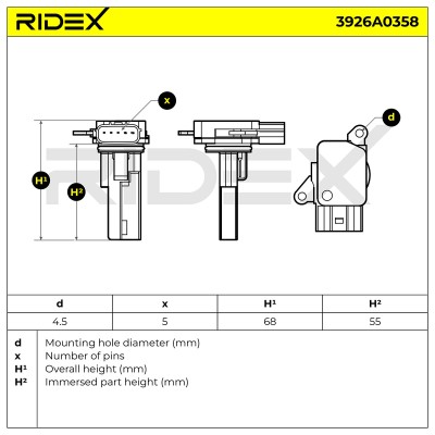 Luftmassenmesser RIDEX 3926A0358 3926A0358 - foto 6