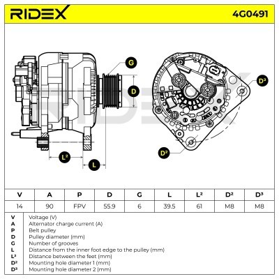 Generator RIDEX 4G0491 4G0491 - foto 5