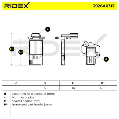 Luftmassenmesser RIDEX 3926A0317 3926A0317 - foto 5