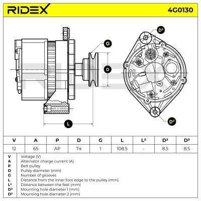 Generator RIDEX 4G0130 4G0130 - foto 7