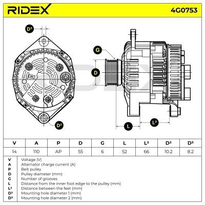 Generator RIDEX 4G0753 4G0753 - foto 5