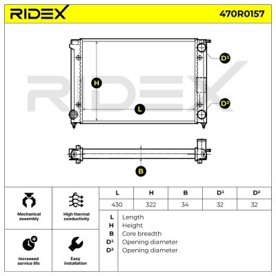 Kühler, Motorkühlung RIDEX 470R0157 470R0157 - foto 7