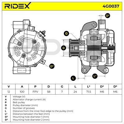 Generator RIDEX 4G0037 4G0037 - foto 6