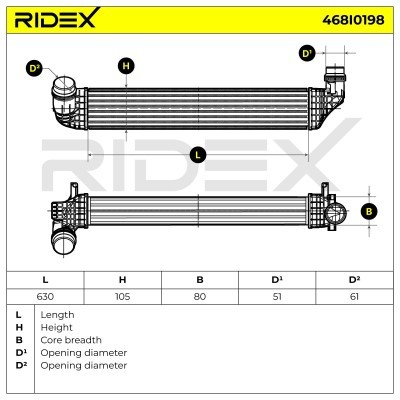 Ladeluftkühler RIDEX 468I0198 468I0198 - foto 7