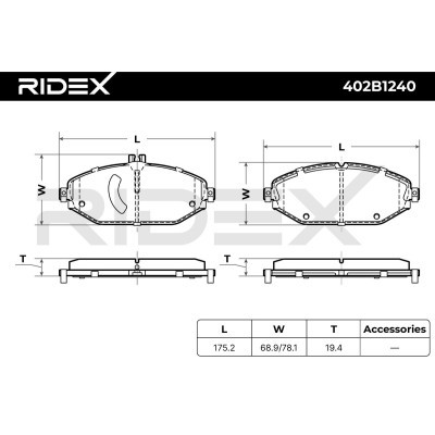 Bremsbeläge Satz RIDEX 402B1240 402B1240 - foto 7