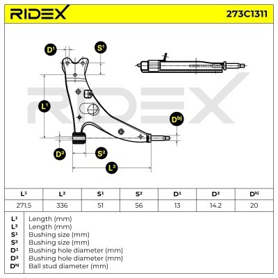 Querlenker RIDEX 273C1311 273C1311 - foto 8