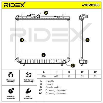 Kühler, Motorkühlung RIDEX 470R0265 470R0265 - foto 5