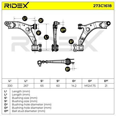 Querlenker RIDEX 273C1618 273C1618 - foto 6