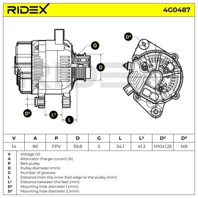 Generator RIDEX 4G0487 4G0487 - foto 7