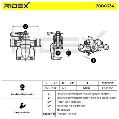 Bremssattel RIDEX 78B0334 78B0334 - foto 4