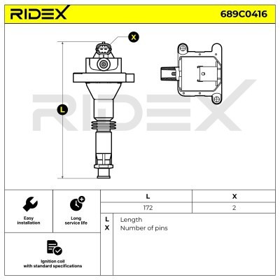 Zündspule RIDEX 689C0416 689C0416 - foto 6