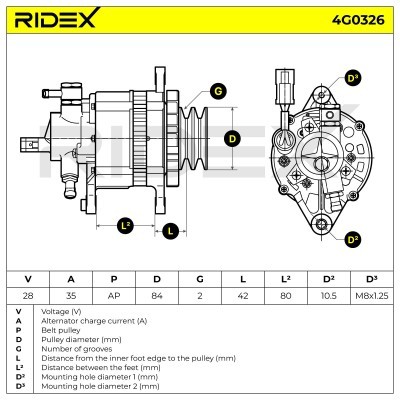 Generator RIDEX 4G0326 4G0326 - foto 6