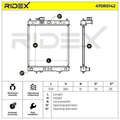 Kühler, Motorkühlung RIDEX 470R0142 470R0142 - foto 4